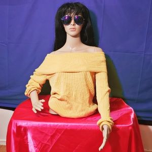 Mustard Yellow off shoulder sweater